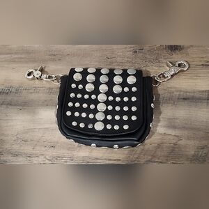 Studded Biker Black Clip Bag
